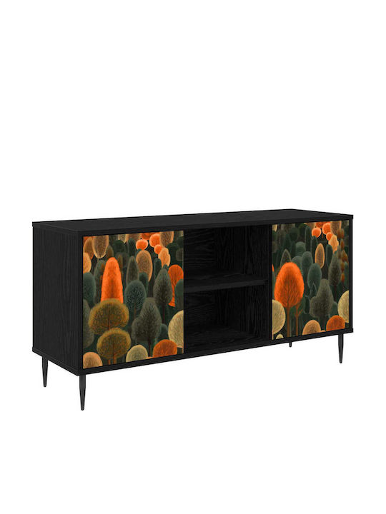 TV Stand Zaandam Black Oak L102xW33xH51cm