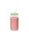 Water Coffee/Freddo Glass in Brown Colour with Straw 530ml