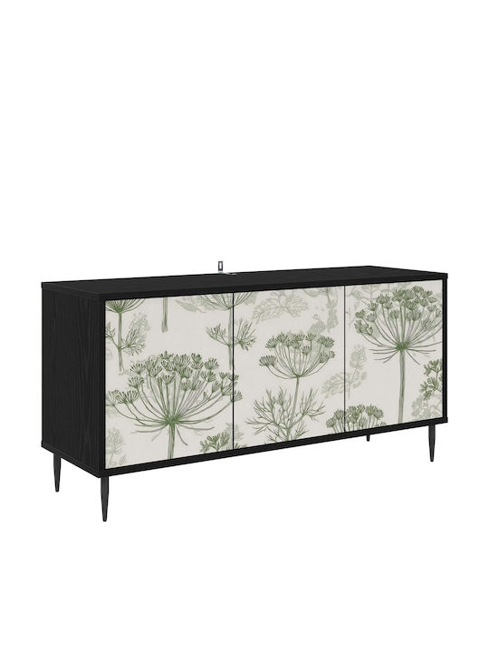 TV Stand Gotha Black Oak L102xW33xH51cm