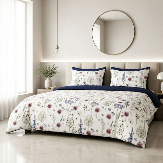 Pucioasa Σετ Παπλωματοθήκη 200x230cm Διπλή με 2 Μαξιλαροθήκες & 1 Σεντόνι Floreille