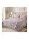Pucioasa Set Huse Pentru Pilote 100% Bumbac 200x230cm Dublu Cu 2 Fețe De Pernă & 1 Cearșaf Orchid Mist