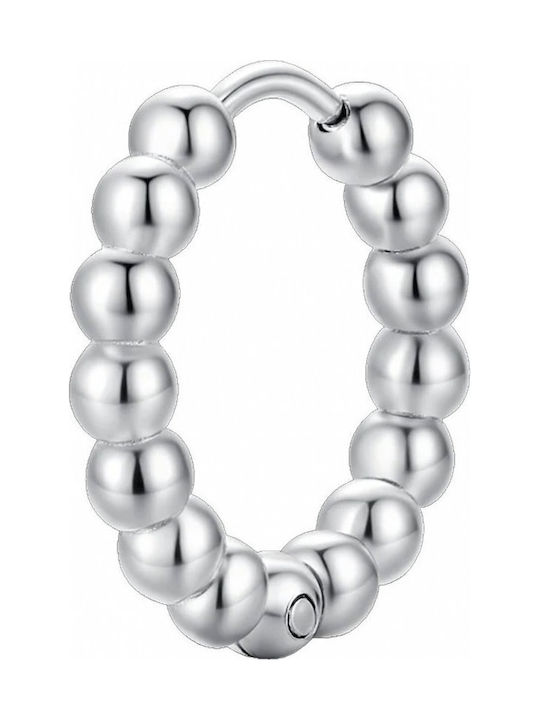 Luca Barra Single Steel Hoop Earring