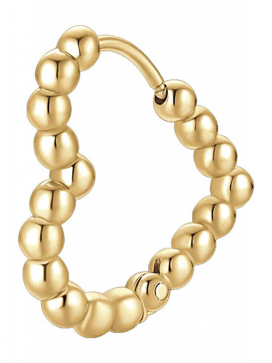 Luca Barra Single Gold Plated Steel Hoop Earring