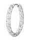 Luca Barra Single Steel Hoop Earring With Diamond