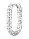 Luca Barra Single Hoop Earring Made of Steel with Diamond