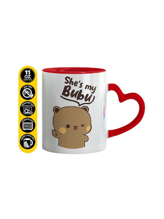 Koupakoupa She's My Bubu Ceramic Red Mug 330ml