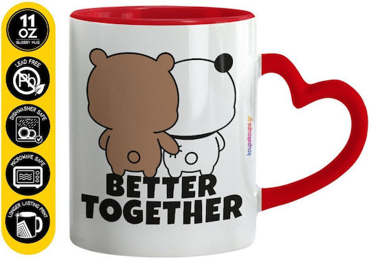 Koupakoupa Bubu & Dudu Better Together Ceramic Mug Red 330ml