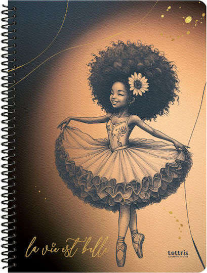 Tettris Spiral Notebook Ruled 90 Sheets 3 Subjects (Miscellaneous Designs) A4-3Th-209