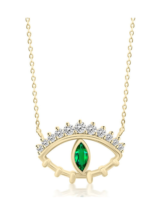 Chrilia Колиета Очи от Жълто Злато 14 Карата Green
