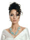 The Gem Stories Necklace With Tear Design From Gold Plated Steel Turquoise