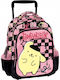 Graffiti Pompopurin School Trolley Bag Kindergarten With Water Bottle Holder Multicolour 24 x 11 x 30cm