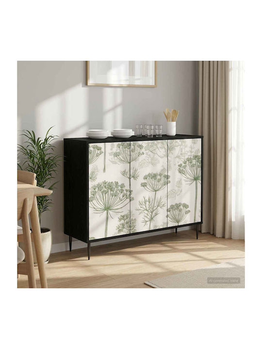 Sideboard Gotha Wooden Black Oak 102x33x76cm