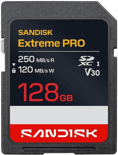 Sandisk Extreme Pro SDXC 128GB U3 V30 UHS-I 250MB/s