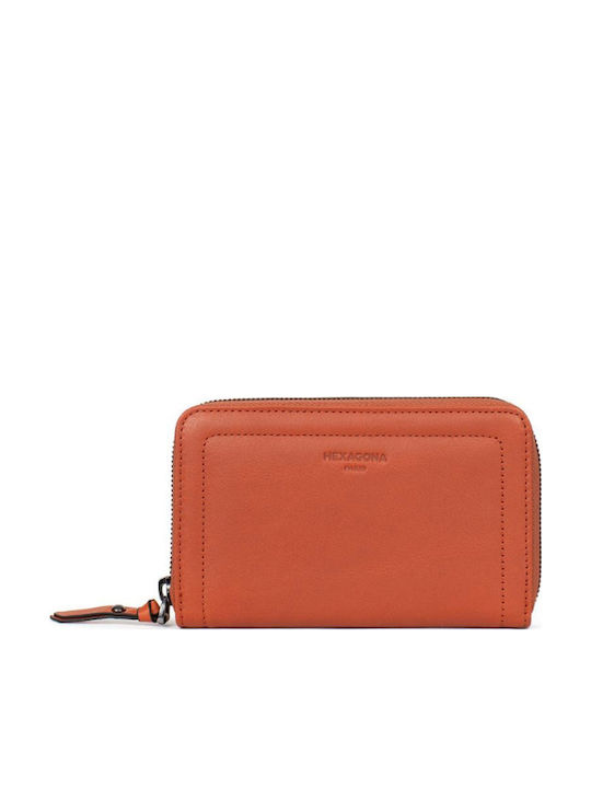 Hexagona Leder Damenbrieftasche mit RFID Orange