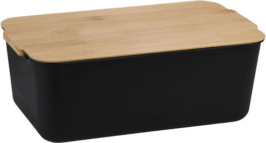 Kesper Ψωμιέρα με Καπάκι Πλαστική Μαύρη 33x19.5x12.5cm