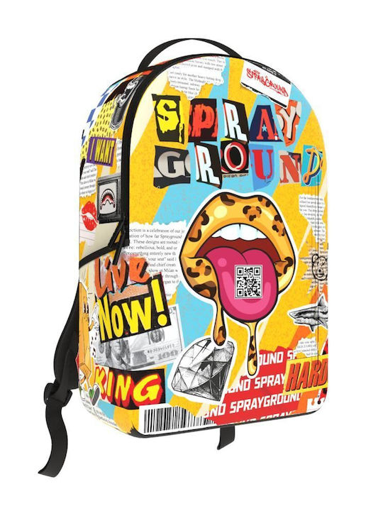 Sprayground Lips Magazine Collage Σχολική Τσάντα Πλάτης Γυμνασίου - Λυκείου Πολύχρωμη 29 x 15 x 46εκ