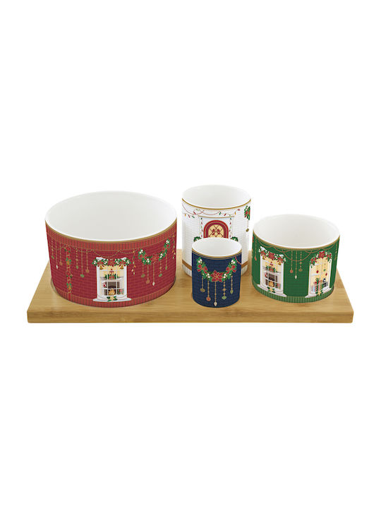 Easylife Festive Avenue Set Christmas Dessert Tower Stands Wooden Trees 4 Pieces
