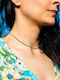 Colier Elegant Choker Placat Cu Aur 18k Cu Pietre Semiprețioase Turcoaz Natural Vania Sunstone Miyuki