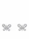 Детски Обици Studs Пеперуди от Бяло Злато 14 Карата