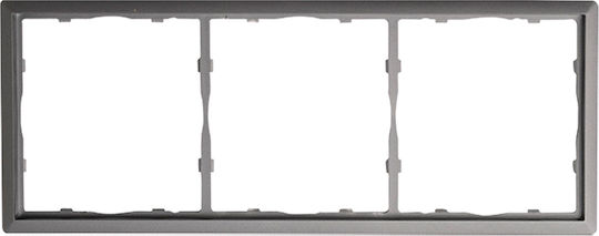Switch Frame Triple Horizontal or Vertical Placement Anthracite Matte Lineme Gena 50-00623-19