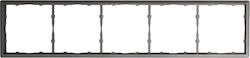 Switch Frame Five-Gang Horizontal or Vertical Placement Anthracite Matte Lineme Gena 50-00625-19