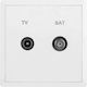 Πρίζα Tv-sat Τερματική 1db Λευκό Ματ Lineme Gena 50-00638-31