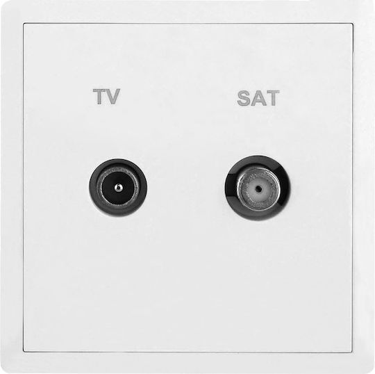 Πρίζα Tv-sat Τερματική 1db Λευκό Ματ Lineme Gena 50-00638-31