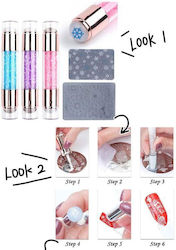 Silicone Nail Print 1 Piece & 2 Plates – Silicone Stamp Double