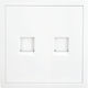 Lineme Double Telephone Socket in White Colour 50-00619-31