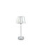 Laura Ashley Glass Table Lamp with Silver Shade and Base