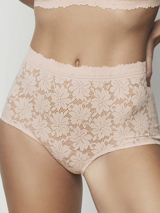 High Waist Women's Seamless Slip with Lace Make Up