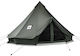 Vivatechnix Cort Camping Tip Teepee Cu Depozitare Verde 4 Anotimpuri Pentru 4 Persoane 400x400x250cm