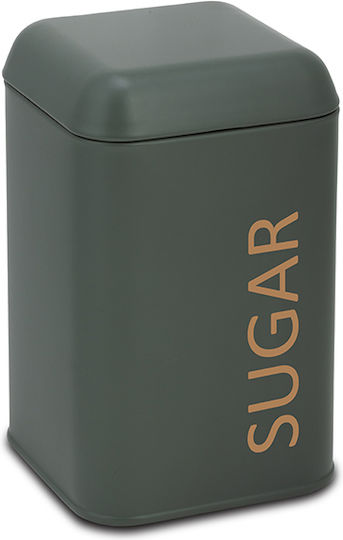 Nava Sugar Coffee Jar with Airtight Metal Green Lid 11x11cm