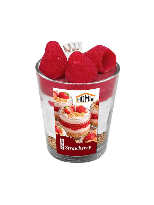 HOMie Aromatic Candle in Jar with Strawberry Scent 180gr 12pcs