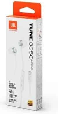 JBL Tune 305 In-ear Handsfree Ακουστικά με Βύσμα USB-C Λευκό