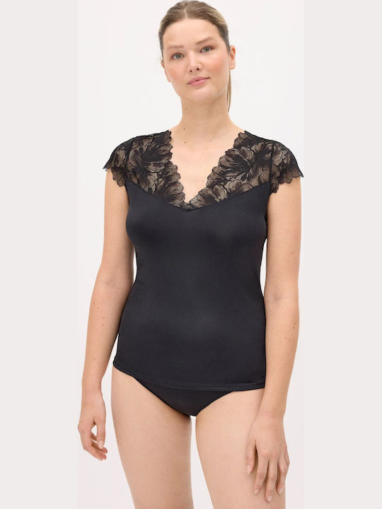 Ysabel Mora Summer Women's Pyjama Blouse Black