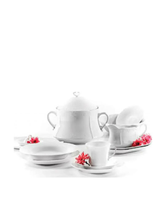 Cryspo Trio Kamelia Porcelain White Tea Set 15 ...