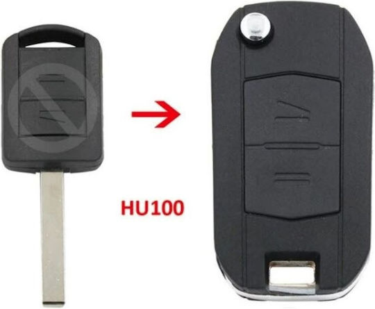 Techstar Husa Pentru Chei Auto Transformer Flip Upgrade 2 Butoane Lama Hu100 Compatibila Opel Corsa Astra Meriva Zafira
