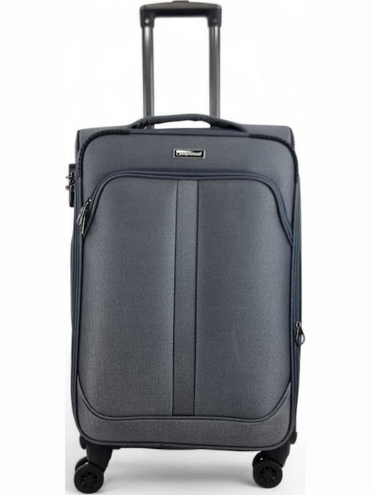 Diplomat Medium Travel Suitcase Gray with 4 Whe...