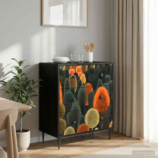 Chest of Drawers Wooden Zaandam Oak 66x36.5x76cm