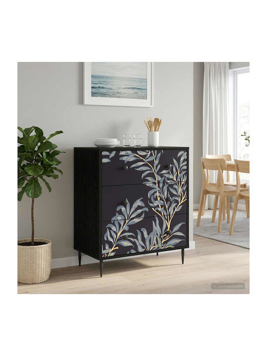 Kommode Schlafzimmer Holz Dokkum Blau 66x36.5x76cm