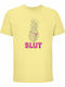 T-shirt Unsiex " Pineapple Slut Funny Summer Funny Fruit " Light Yellow