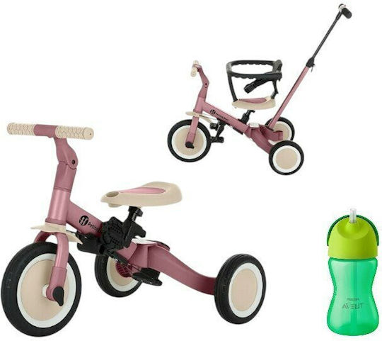 Petite & Mars Turbo Tricicletă Convertibilă cu Mâner pentru Părinți 5 în 1 pentru 12 Luni Roz 613821+SCF798/01