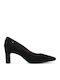 Wildleder Spitze Zehe Pumps mit Mittelhohem Absatz Schwarz