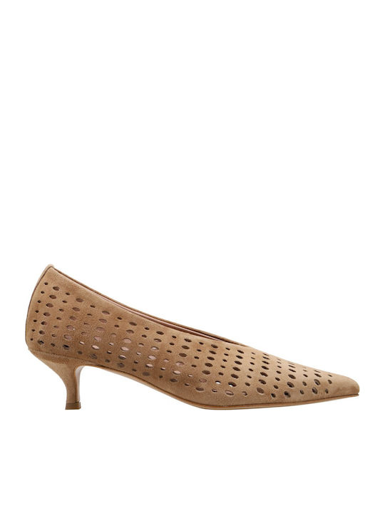 Kalogirou Suede Heels with Low Heel Tabac Brown...