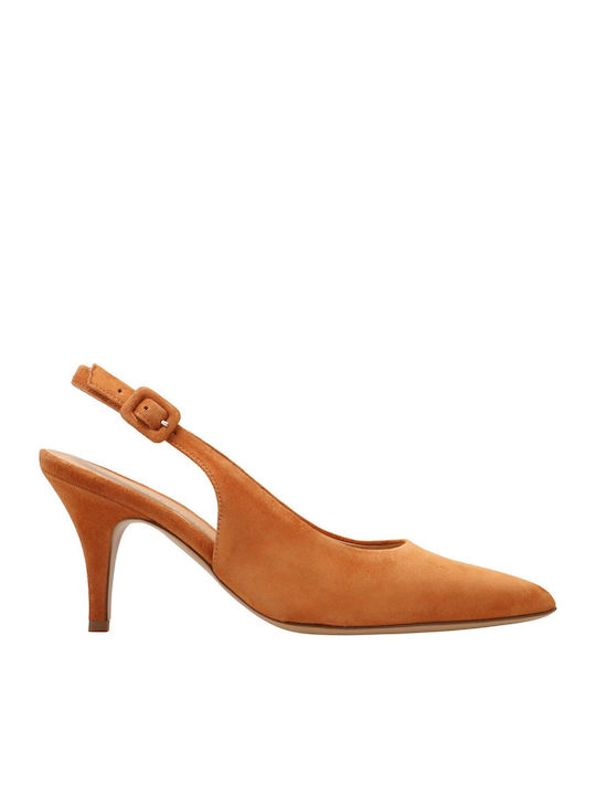 Wildleder Pumps mit Mittelhohem Absatz Tabac