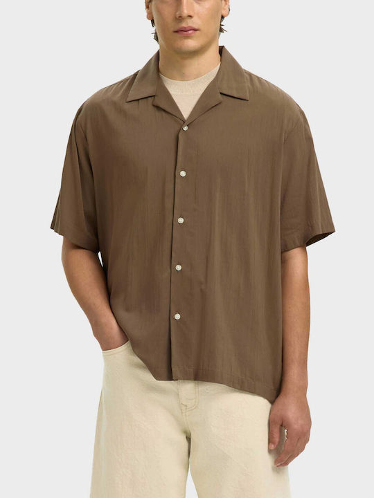 Selected Short Sleeve Shirt Brown