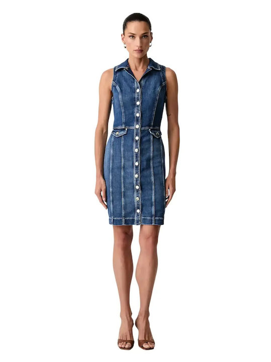 Summer Mini Denim Dress Blue W6YK24D1763 TWNS