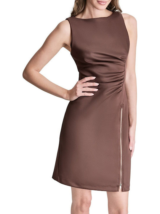 Rochie De Vară Pentru Femei Midi Rochie-Cămașă Fără Mâneci