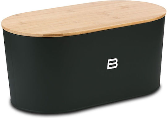 Nava Bread Box with Lid Metallic Black